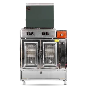 Cuisinière avec tiroir inox